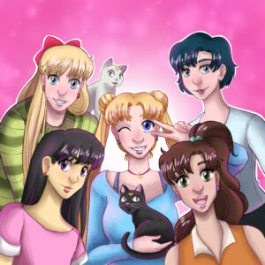 Sailor Moon Selfie Squad - Print 8x8